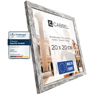 CABBEL Bilderrahmen 20x20 cm, Birke, stabiles MDF-Holz Rahmen, bruchsicherem Plexi-Glas, zum Aufhängen & Aufstellen, ideal für Fotos/Bilder/Collage