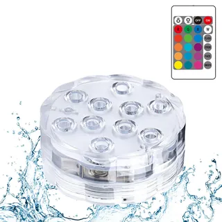 KARELLS Unterwasser Licht mit Fernbedienung,Unterwasser Licht,Mini tauchbare LED Lichter,LED Poolbeleuchtung,RGB,Bunte Lichter,für Aquarium,Garten,Hochzeitsfeier,Weihnachtsdekoration