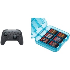 Nintendo Switch Pro Controller & Amazon Basics - Aufbewahrungsbox f√or Spiele der Nintendo Switch - Blau