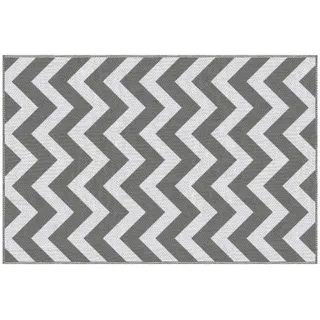 Outsunny Outdoor-Teppich wasserdichter Kunststoffteppich, 121x182cm, Hellgrau+Weiß,