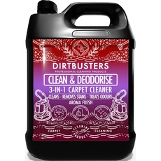 Dirtbusters 3 in 1 Teppich- und Polsterreiniger mit ätherischen Ölen aus Geranie und Kamille reinigt desodoriert - ideal für Reinigungsmaschinen - entfernt unangenehme Gerüche - 5 Liter