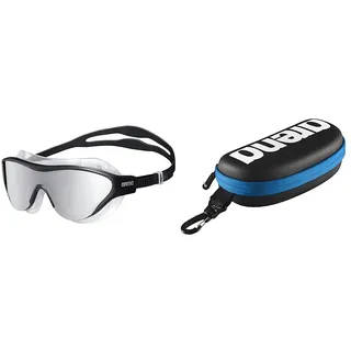 ARENA The One Verspiegelte Anti-Fog Unisex Schwimmbrille & Swim Brillenetui, Brillenetui Hardcase, Brillenetui Hartschale, Schwarz