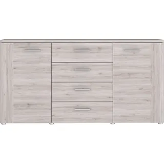 Sideboard >BIG BANG< 2 Türen, 4 Schübe, in Sandeiche - 159,6x82,4x41,6cm (BxHxT) - Braun