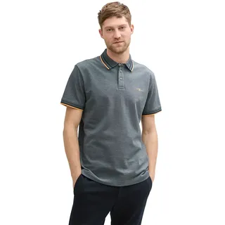 Tom Tailor Print Kurzarm-poloshirt - Navy Grey Mint Twotone - L