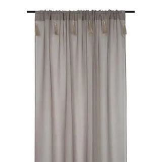 Dekoschal Gardinen Vorhang Wohnzimmer Dekoration Fransen 140x260 taupe Deko Boho