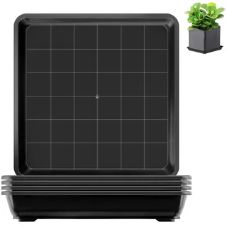 5 Stück Blumentopf Untersetzer Eckig 22x22cm Quadratische Untersetzer Blumentopf Schwarz Blumenuntersetzer Pflanzschale Eckig Flach Kunststoff Pflanzen Untersetzer für Outdoor Indoor Pflanzkübel