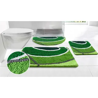 Badematte OTTO HOME "Juna mit Muster, Badvorleger, Badezimmer Teppich, Duschvorleger" Gr. 5, grün, H:20mm, Polyester, Badematten, Badematte, besonders weich, Design, Badematten, Badteppich, Topseller