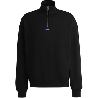 HUGO BOSS Regular Fit Troyer aus reiner Baumwolle Modell 'NEELER', Black, XL