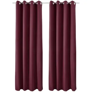 Beautissu Vorhang Amelie TO mit Öse 140x245cm Bordeaux (2tlg) , Textil , 140x245x1 cm , Heimtextilien, Vorhänge, Fertigvorhänge, Ösenvorhänge