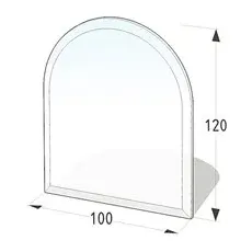 Lienbacher Funkenschutzplatte Glasbodenplatte Rundbogen 8mm Stärke