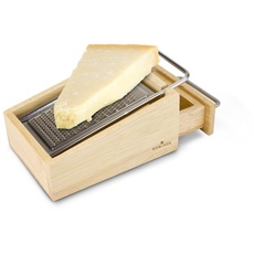 ROMINOX Geschenkartikel Käsereibe // Parmo – 3-teilige Parmesanreibe aus Holz, mit Auffang- und Vorratsbehälter, herausnehmbare Edelstahlreibe; Neues Modell 2020; Maße: ca. 7 x 10.6 x 15 cm