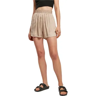 Urban Classics Damen Kurze Hose Ladies Viscose Satin Resort Shorts, Farbe softtaupe, Größe XS
