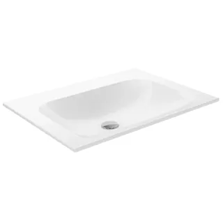 KEUCO X-LINE Einbauwaschtisch aus Keramik, 655x17x494mm, ohne Hahnloch, weiß, 33150316500