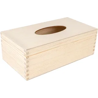 Creative Deco Kosmetiktücherbox Holz Taschentuchbox | 25,5 x 13,5 x 9 cm | Kosmetiktücher-Box Taschentuch-Box für Taschentücher | Tücherbox Kosmetiktuch-Spender für Decoupage