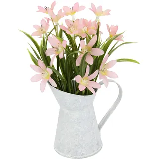 Künstliche Blume Sternblume in Kanne Frühblüher Frühlingsblumen Blüten Pflanzen Mittelstücke Osterdeko Frühjahr Kunstblume Seidenblume Topfpflanze Kunstpflanzen Frühlingsblüher Frühling Deko