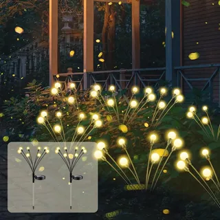 SCNNC Firefly Swinging Glühwürmchen Solarleuchten 8 LED 2 Modi | Solar Glühwürmchen Gartenlichter, IP65 Wasserdicht, Solarlampen für Außen Garten Yard Patio Balkon Fußweg, 2 Stück