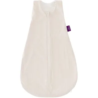 GOTS Schlafsack LIEBMICH, Design Blätter beige, Größe 70 - kontrollierte und zertifizierte Herstellungskette nach weltweit anerkannten Richtlinien