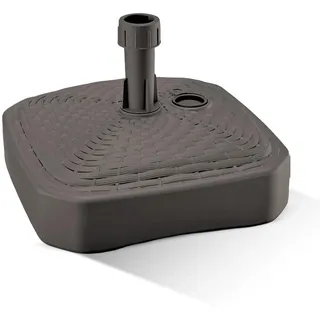 GARDENIX Sonnenschirmständer Quadratisch Braun Rattanoptik aus Kunststoff befüllbar mit Sand, Wasser, Kies zu Garten, Strand, Terrasse -Sonnenschirm Schirmhalter Schirmständer Schirmständer Ständer