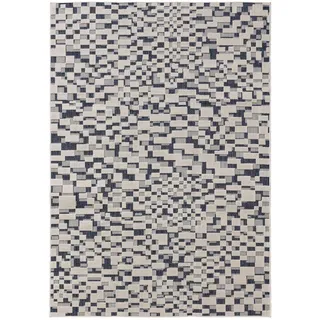 benuta Outdoorteppich Kaleo Blau/Weiß 200x300 cm , Kunststoff , Rechteckig , 200x300 cm , wasserabweisend , Teppiche und Böden, Teppiche, Outdoorteppiche