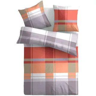 MOONLIGHT Bettwäsche »Remo, 100% Microfaser-Seersucker« 2 Stk. tlg., rot