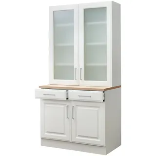 kochstation Küchenbuffet KS-Stockholm 100 x 60 x 200 cm Weiß