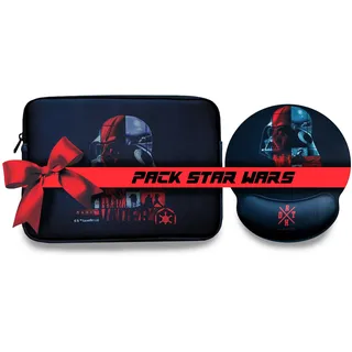 WONDEE Pack Star Wars Darth Vader Geschenke, Tablet und Ipad Hülle bis zu 11 Zoll + Ergonomisches Mauspad mit Darth Vader – Star Wars Fanartikel, Geschenkidee für Geburtstage und Weihnachten