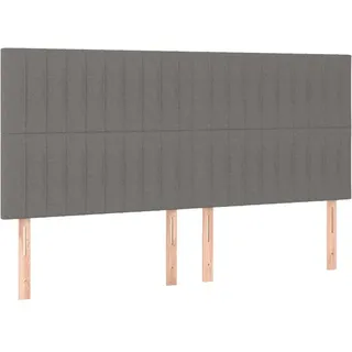 vidaXL Kopfteil Dunkelgrau 180 x 5 x 118/128 cm Stoff - Grau