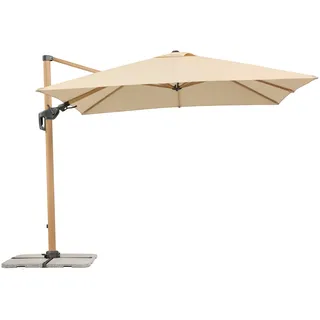 Schneider Schirme Rhodos Twist Woody 300 x 300 cm natur inkl. Ständer und Schutzhülle
