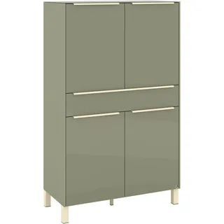 Set One by Musterring Vitrine Reno 92 x 42 x 152 cm Olivgrün