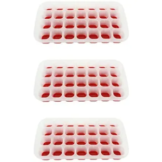 Fackelmann 9910450 Set mit 3 Eiswürfelformen, Rosa, Eiswürfelform für 28 Eiswürfel, Kunststoff, Silikon, 28 x 15 x 3,5 cm