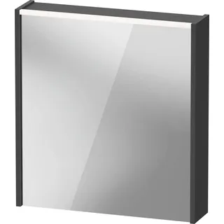 Duravit D-Code Spiegelschrank, Steckdose Typ F (EU, DE), eine Tür mit Anschlag links, LED-Lichtfeld oben, 651x700mm, 5 W, DC7105L49490000, Farbe: Graphit matt