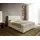 Boxspringbett Dream-Well 160x200 cm Bouclé Creme-Weiß mit Matratze und Topper - Weiß