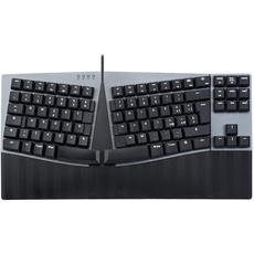 Perixx PERIBOARD-335RD Kompakte ergonomische mechanische Tastatur mit Kabel - Rote Lineare Schalter mit niedrigem Profil - Programmierbare Funktionen mit Makrotasten-Kompatibel mit Windows und Mac OS