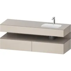 Duravit Qatego Einbauwaschtisch mit Konsolenwaschtischunterbau, 1600x550x600mm, Nische Basalt Matt, Becken rechts, QA4796043, Farbe: Taupe Matt/mit Nischenbeleuchtung