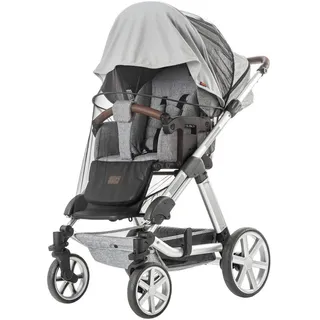 Reer ShineSafe Bite 3in1: Sonnenschutz, Insektenschutz und Schlummertuch, universelles Zubehör für Kinderwagen und Buggys, grau, 84131