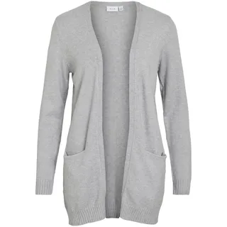 VILA Ril Open Strickjacke - Light Grey Melange) - M),