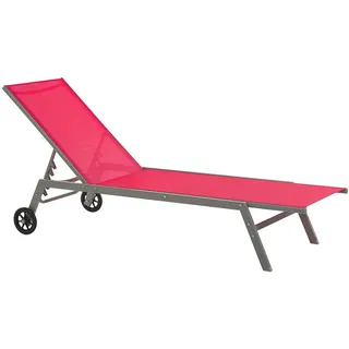 Beliani Sonnenliege 198 x 64 x 96 cm Rot