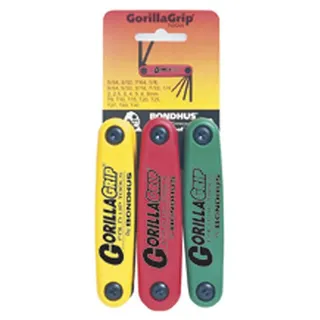 Bondhus 12533 Triple Pack GorillaGrip hochklappen Werkzeug mit Proguard Finish, 2 mm – 8 mm
