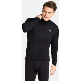 Odlo Herren Funktionsunterwäsche Langarm Shirt mit Stehkragen Active Warm ECO, black, XXL