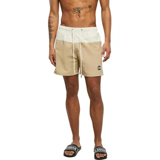 Urban Classics Men's Block Swim Shorts Badehose, unionbeige/softseagrass, 3XL