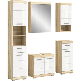 INOSIGN »Siena, 5 teilig, bestehend aus:«, (Set, 5 St.), Hochschrank, WBU, Spiegelschrank, Unterschrank, Hängeschrank