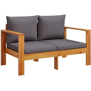 vidaXL Gartensofa mit Kissen 2-Sitzer Massivholz Akazie