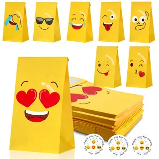 Geschenktüten Papiertüten Bunte Candy Tüten Klein Partytüten Kindergeburtstag Papier mit 48 Aufklebern zum Verpacken von Geschenken Giveaways Hochzeit Party 48 Stück