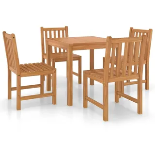 vidaXL 5-teiliges Garten-Ess-Set 80 x 80 cm Massivholz Teak - Braun