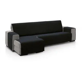 ECOMMERC3 Chaiselongue-Sofabezug für linkes Arm, Größe der Rückenlehne: 240 cm, Bezug für Chaiselongue, schwarz, weich, 100% Made in Spain