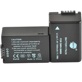 DSTE 2PCS DMW-BMB9 DMW-BMB9E (1500mAh/7.4V) Akku kompatibel mit Panasonic Lumix DMC-FZ40, DMC-FZ47, DMC-FZ48, DMC-FZ60, DMC-FZ62, DMC-FZ70, DMC-FZ72, DMC-FZ100, DMC-FZ150