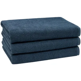 ZOLLNER Duschtuchset 70 x 140 cm dunkelblau 3 St.