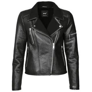 Lederjacke MAZE "Lederjacke 4201910", Damen, Gr. L, schwarz, Obermaterial: 100% Lammleder LEL. Futter: 100% Polyester PES., Jacken Lederjacke