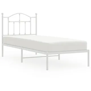 vidaXL Bettgestell mit Kopfteil Metall Weiß 90x200 cm