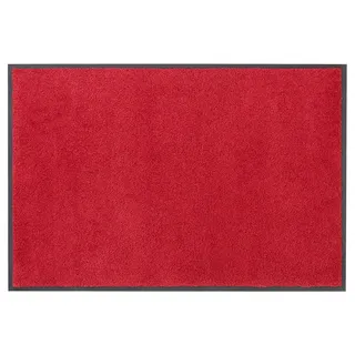 my home Fußmatte »Lavea« rechteckig 9 mm Höhe Schmutzfangmatte, Uni-Farben, In- und Outdoor-Teppich, waschbar, rot